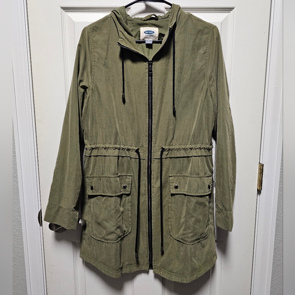 Old Navy Women's Lightweigth Hooded Jacket Olive Green - Size Small